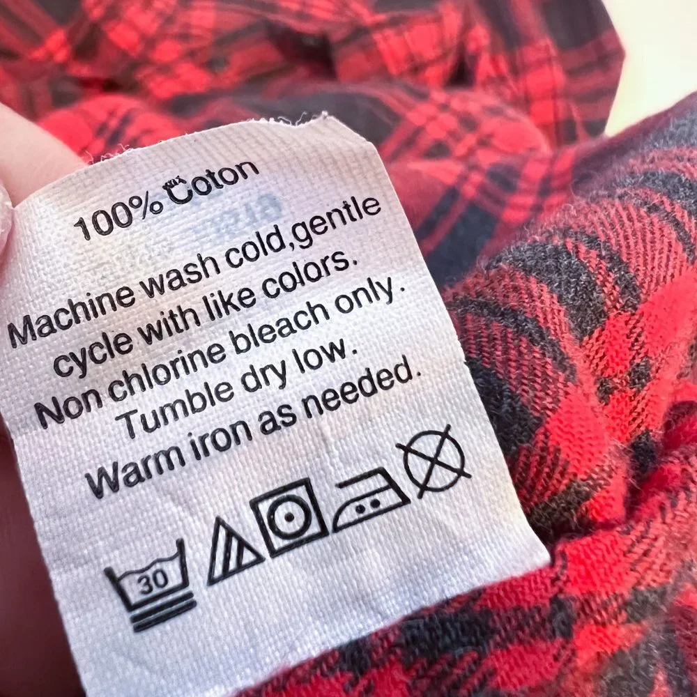 Red J. Crew buffalo plaid flannel button down top Size Extra Small XS